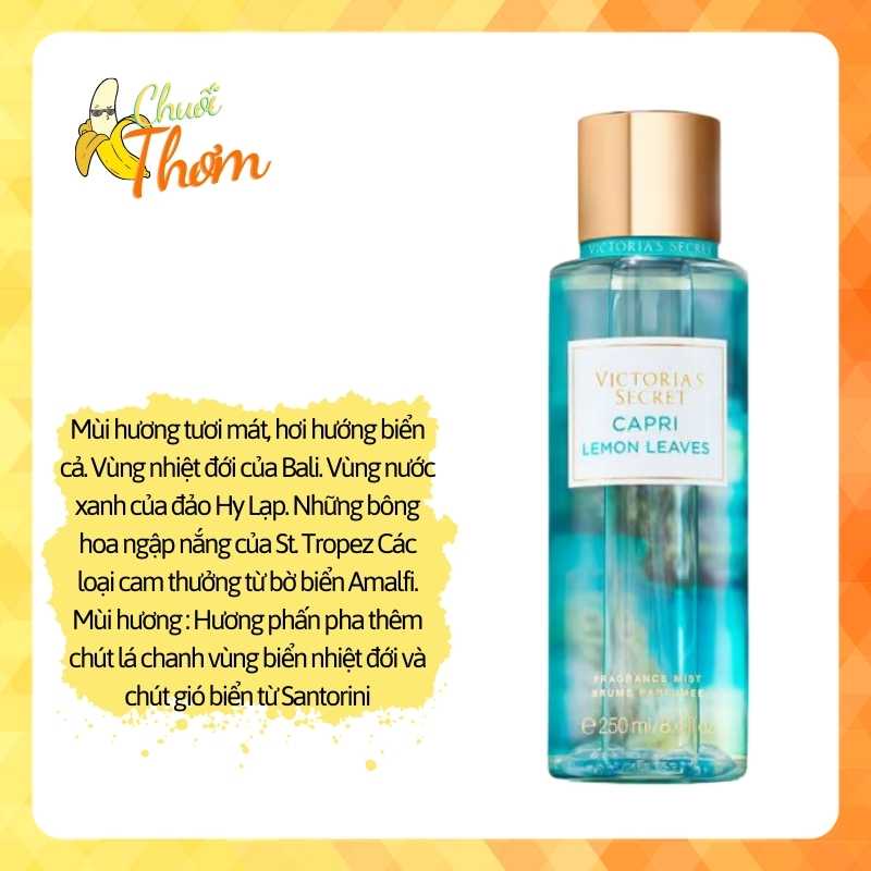 Tester capri lemon leaves - xịt thơm body mist victoria's secret