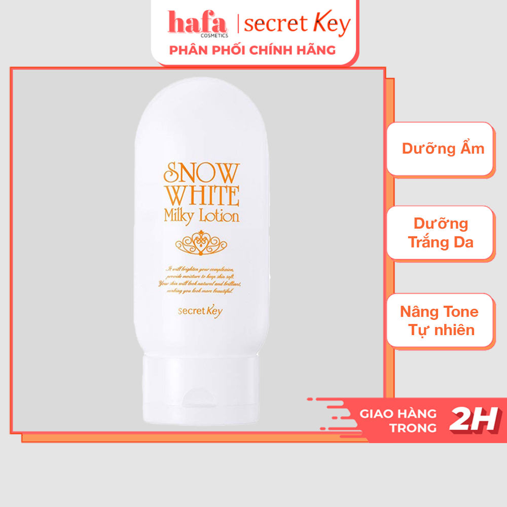 Sữa dưỡng thể trắng da với dẫn xuất B3 Secret Key Snow White Milky Lotion 120g _ Secret Key Chính Hãng