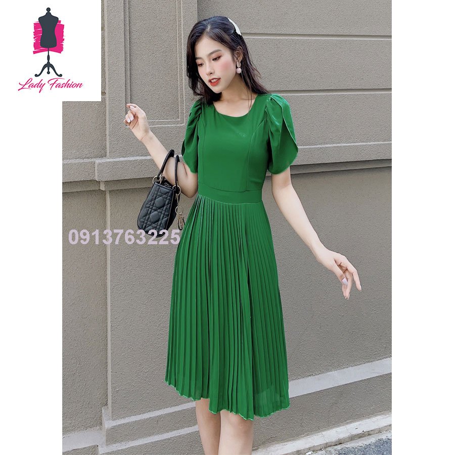 [4.4 Hoàn tiền 15%][HCM]Đầm  Phối Dập Li Sang Trọng - D030