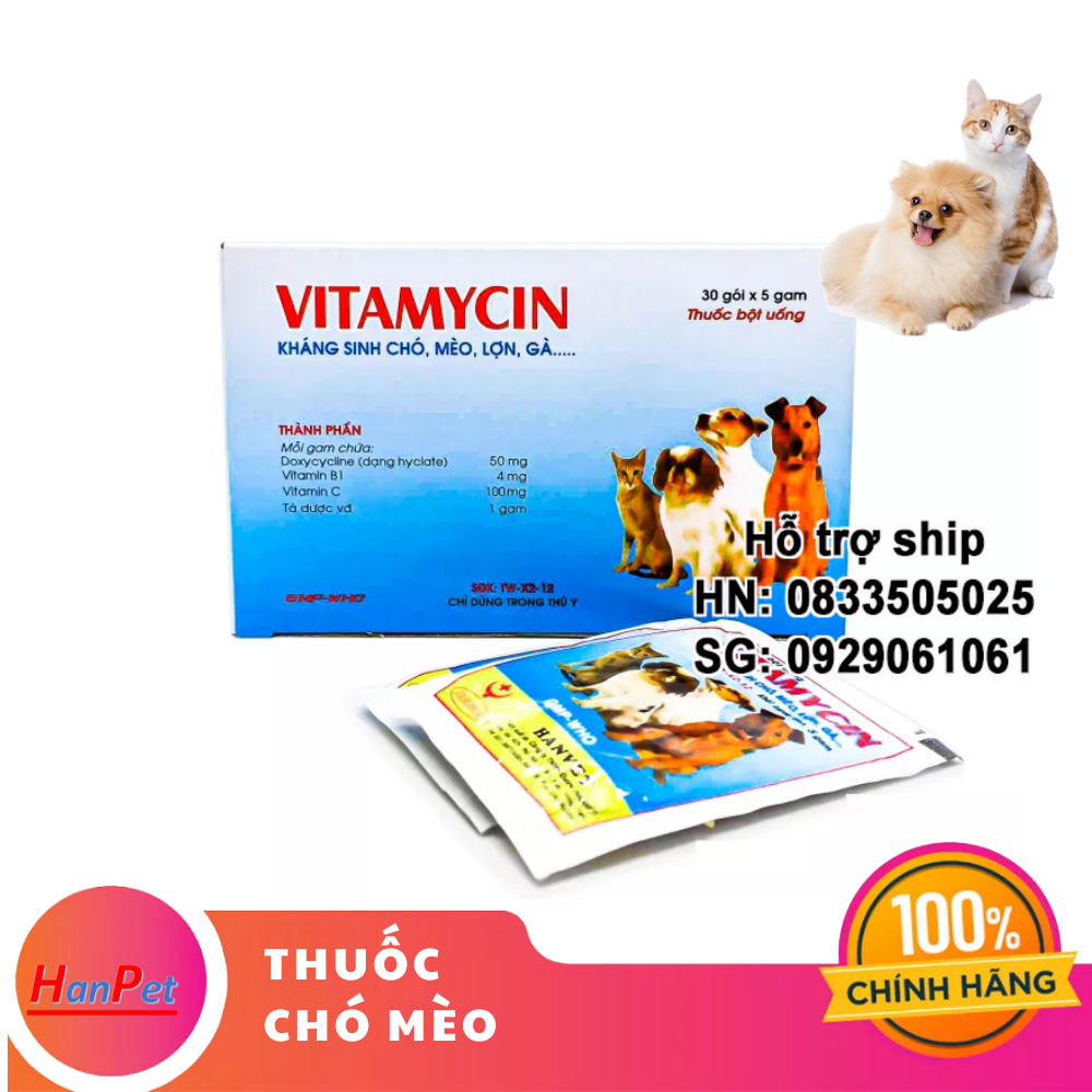 Hanpet - Kháng sinh đặc tr- ị chó mèo ỉa ra máu tươi, sốt, nôn mửa bỏ ăn