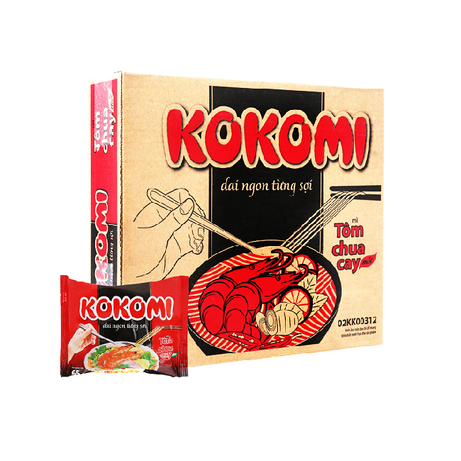 (set 10 gói) Mì Kokomi Tôm chua cay 65g, 90g