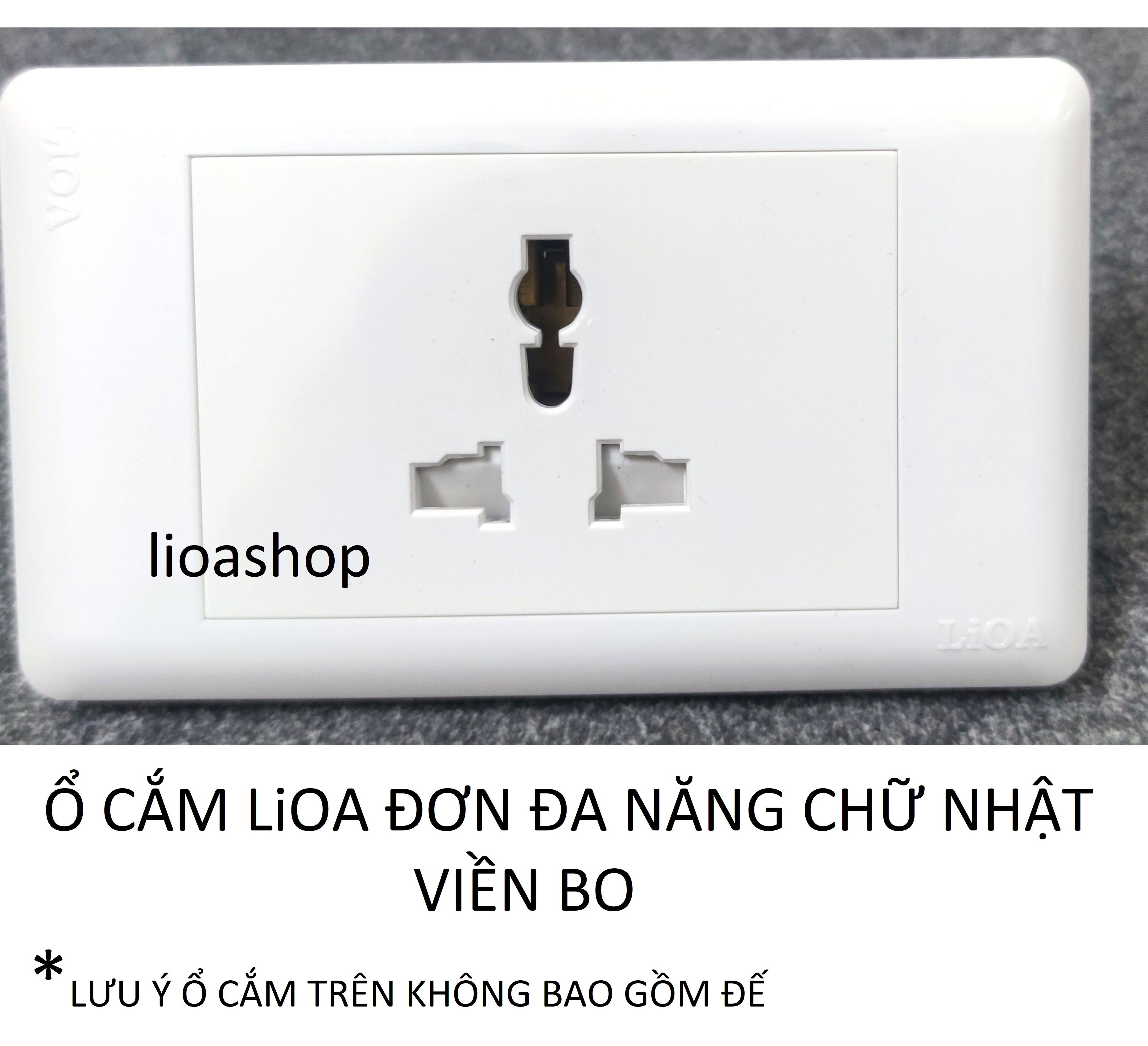 Ổ cắm đơn đa năng chữ nhật lioa