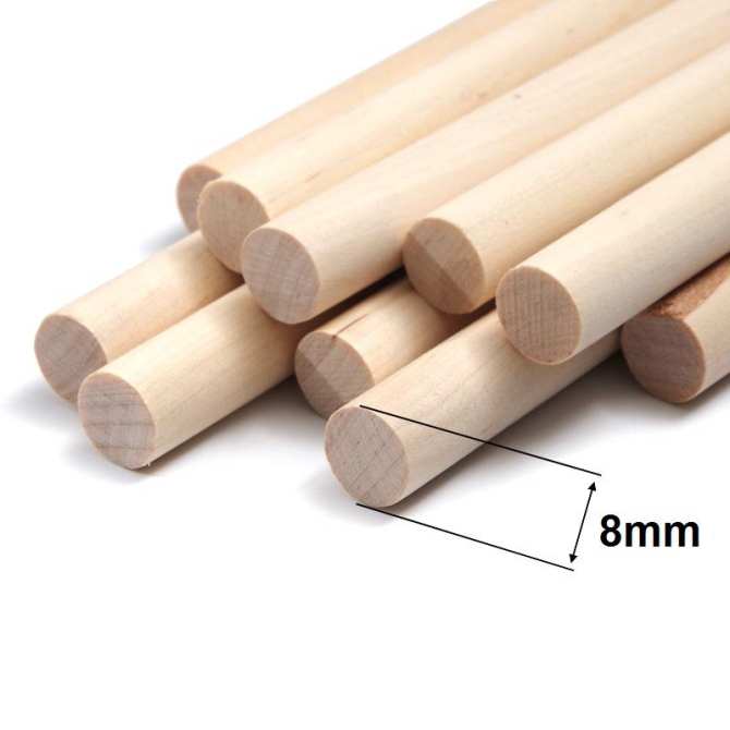 Thanh gỗ thông tròn phi 8mm -  dài 80cm treo rèm , macrame