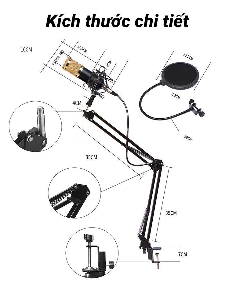 Combo Mic Thu Âm hát online BM800