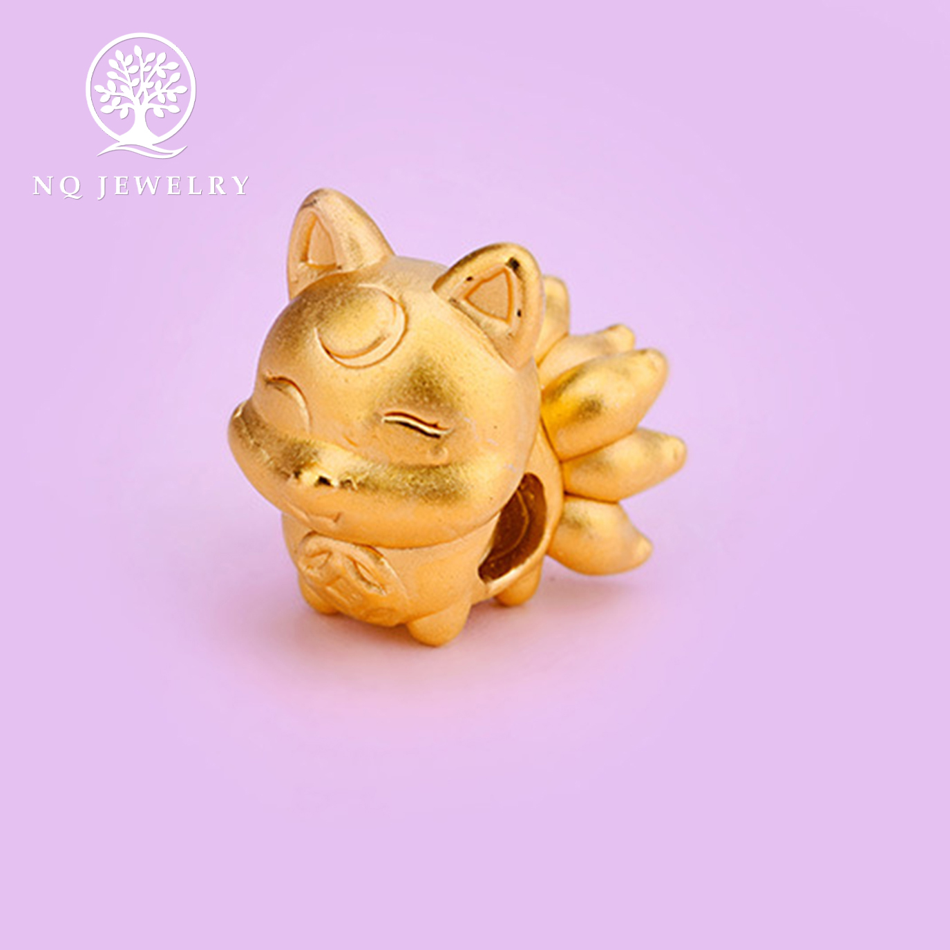 [HCM]Charm bạc hồ ly 9 đuôi xỏ ngang - NQ Jewelry