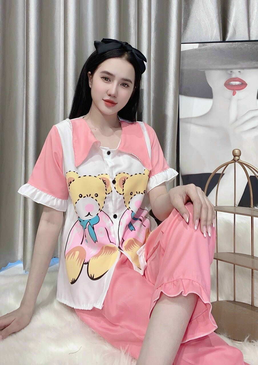 Đồ Bộ Pijama TNQD Nữ Lụa HÀN Đep Form dưới 56kg