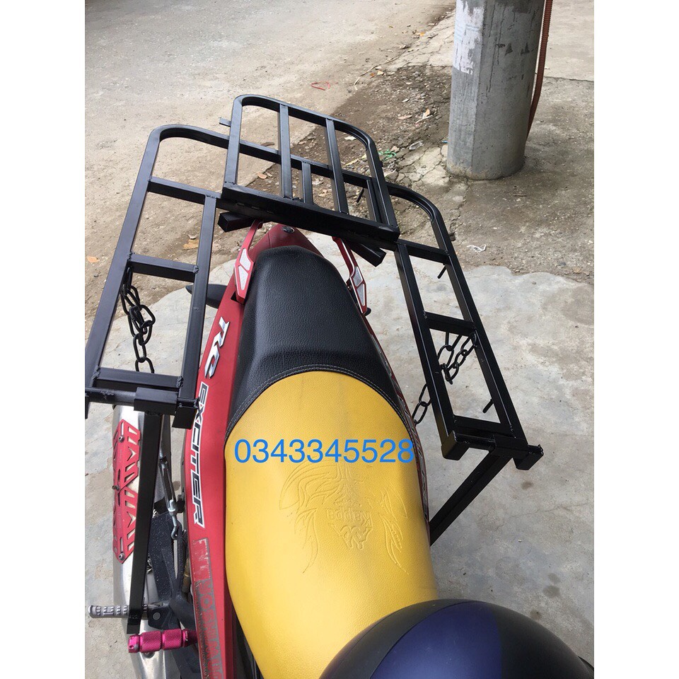 Giá chở hàng, baga xe máy đa năng có thể mở cốp đổ xăng không cần tháo giá rẻ - tặng 2 dây chằng