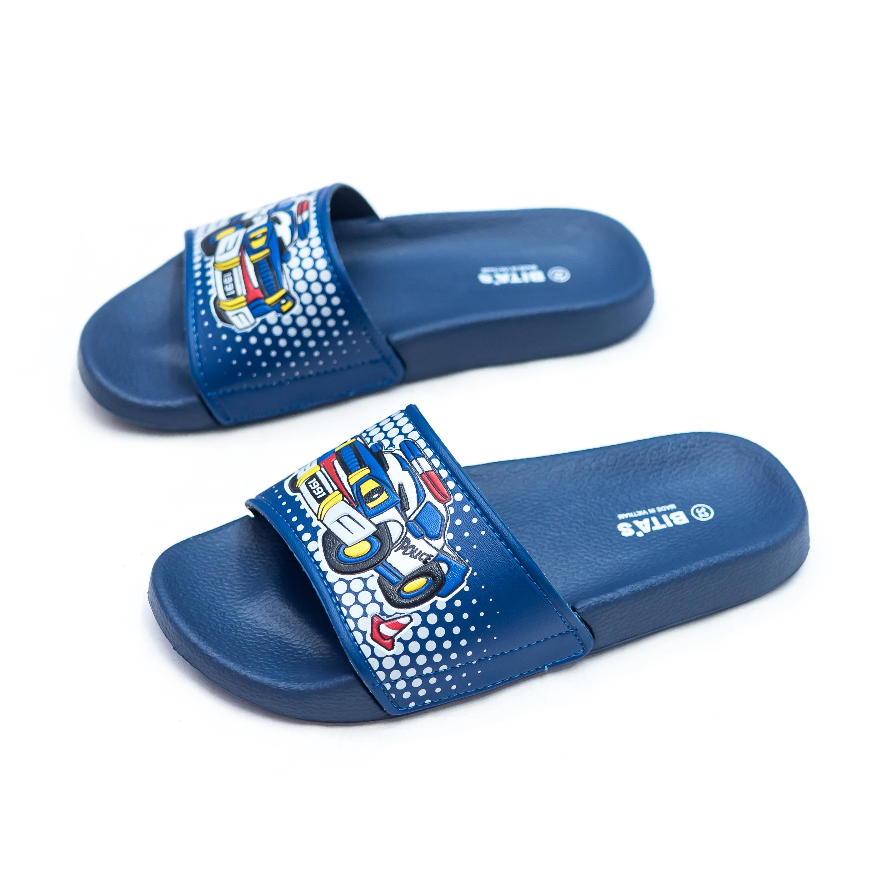 [Hoàn Xu] [FORM TO GIẢM 2 SIZE] DÉP LÊ QUAI NGANG BÉ TRAI BITA'S HOẠT HÌNH EBY.17 (ĐEN + ĐỎ + NAVY + XÁM) - BITAS