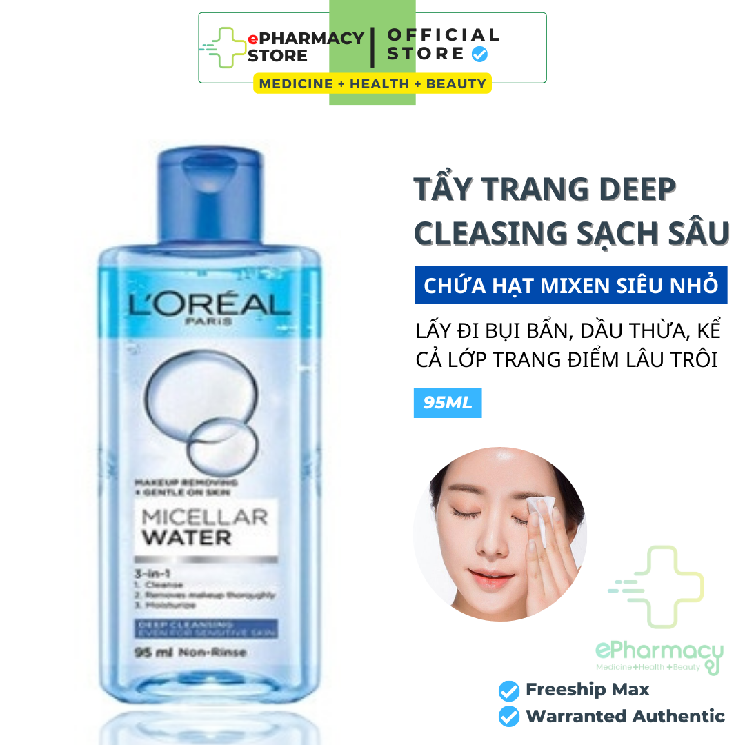 Nước tẩy trang loreal dưỡng ẩm cho da thường, khô - l'oréal paris micellar water 3-in-1