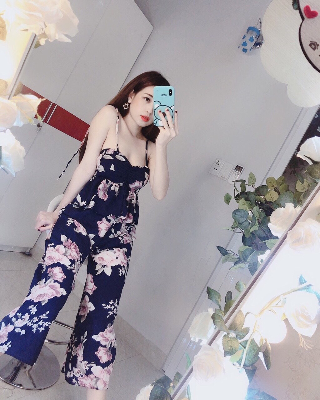 [HCM]Set bộ hoa  hai dây nơ vai  -HM #thổ cẩm#sét bộ