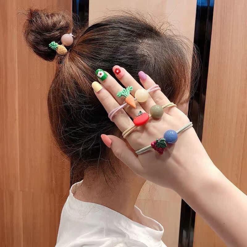 SET 10 Chun Buộc Tóc Dễ Thương Cho Mẹ và Bé