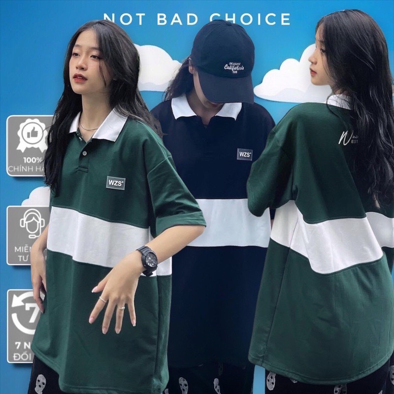 Áo polo phối thân in logo Chất cotton ,ln.
