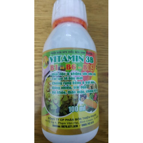 Phân bón npk vitamin 3b - b1+b6+b12 - chai 100 ml