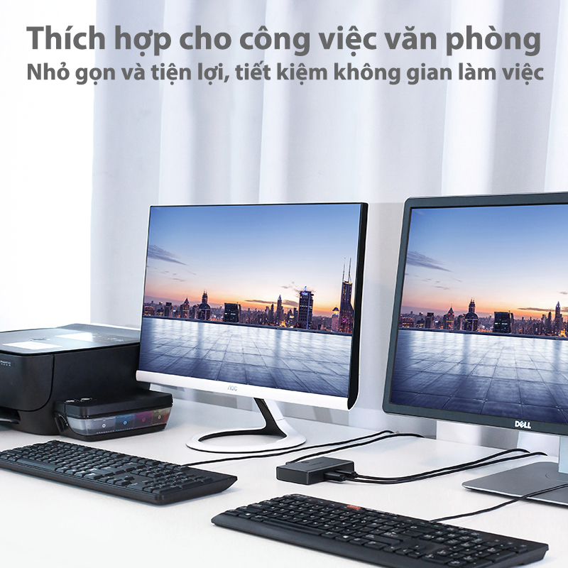Bộ Chia Sẻ USB 2.0 Cho 2 Máy Tính Ugreen 30345 Chính Hãng