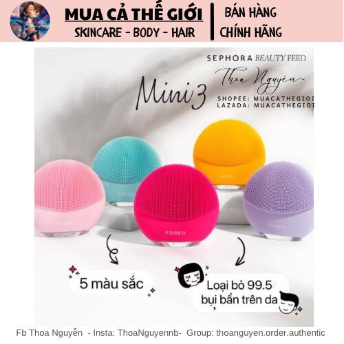 [GIẢM 5% ĐƠN 129K][HỖ TRỢ BẢO HÀNH] Máy rửa mặt Foreo Luna Mini