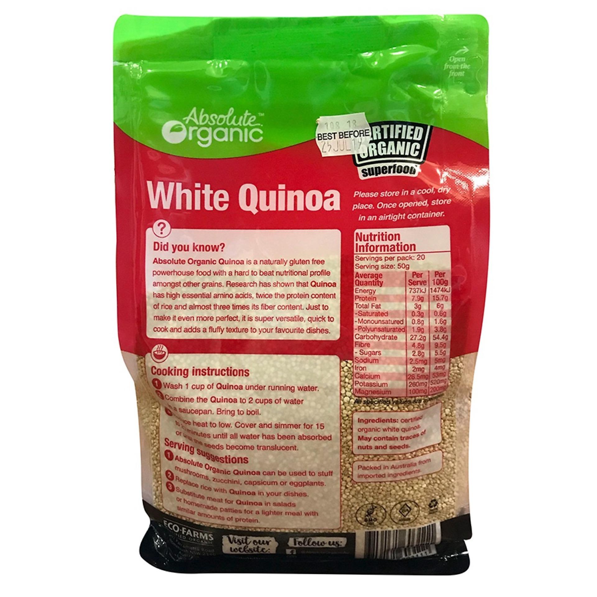 Hạt Diêm Mạch Trắng Hữu Cơ Absolute Organic 1kg