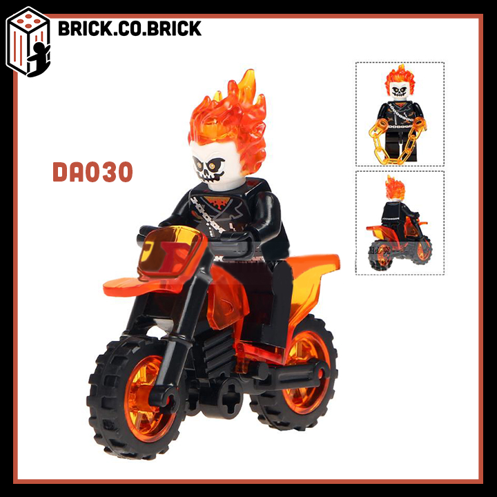 Ghost Rider Kèm Siêu Xe Cực Chất Đồ Chơi Lắp Ráp Minifigure Mô Hình Lắp Ghép Sáng Tạo Ma Tốc Độ DA030