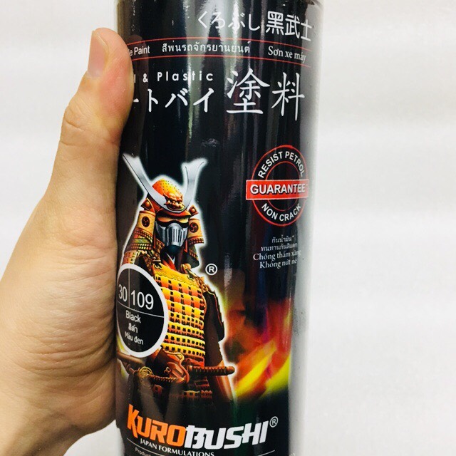 Sơn Xịt Samurai - 30/109 MÀU ĐEN BÓNG 400ML