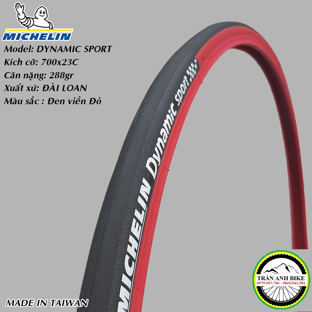 Lốp trọc xe đạp michelin dynamic sport 700x23c / 700x25c / 700x28c - 1 chiếc