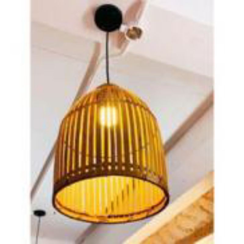 Chao đèn mây tre dáng nơm cá-LH 0978945425