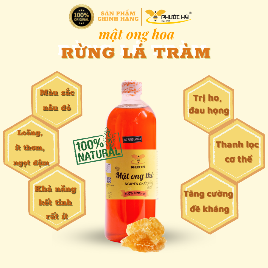 Mật Ong Phước Hỷ- Mật Rừng Tràm 1 lít