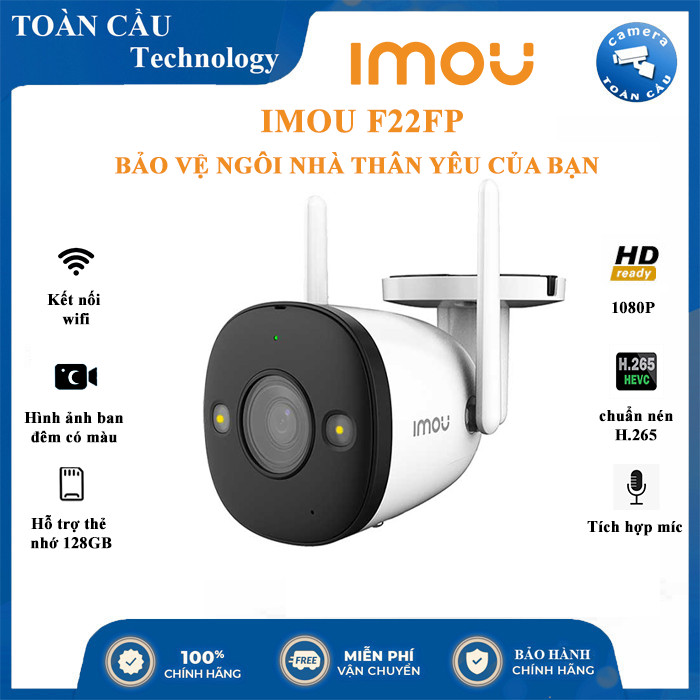 [100% CHÍNH HÃNG]Camera IP Wifi IMOU IPC-F22FP 1080P cảnh báo chuyển động, tích hợp Mic, có thể tự phát Wifi - CAMERA TOÀN CẦU
