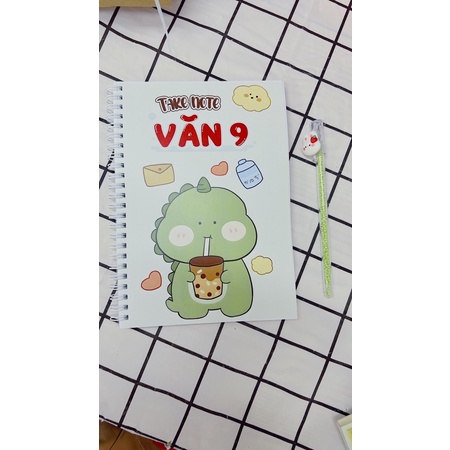 SỔ giâý lò xo, còng sắt trang trí sticker VĂN 9