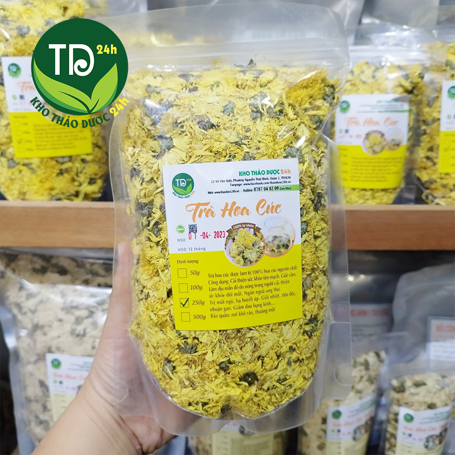 [Loại Thượng Hạng] Trà hoa cúc vàng, pha trà, giúp thư giãn, thanh nhiệt, làm đẹp, cải thiện sức khỏe tim mạch, giảm cân | Kho thảo dược 24h