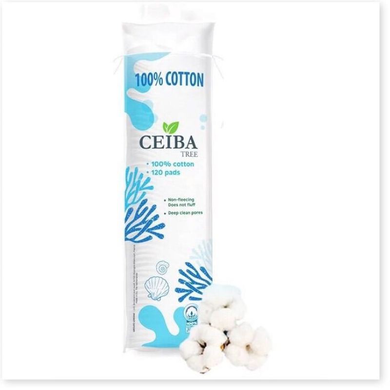 Bông tẩy trang cao cấp của Pháp chiết xuất 100% Cotton Ceiba Tree