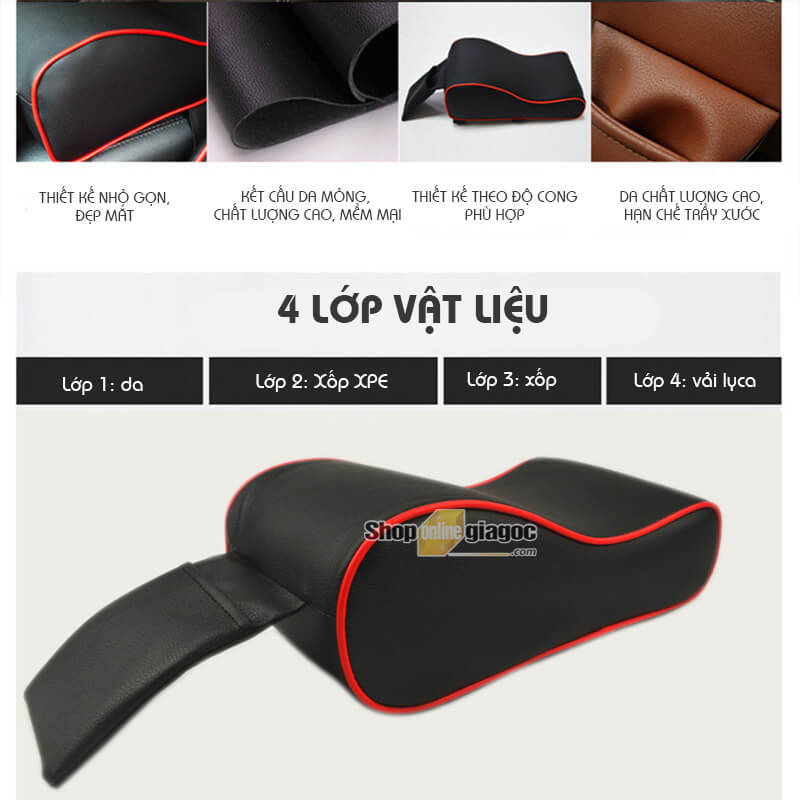 Đệm Tỳ Tay Ô Tô Cao Su Non Bọc Da Cao Cấp
