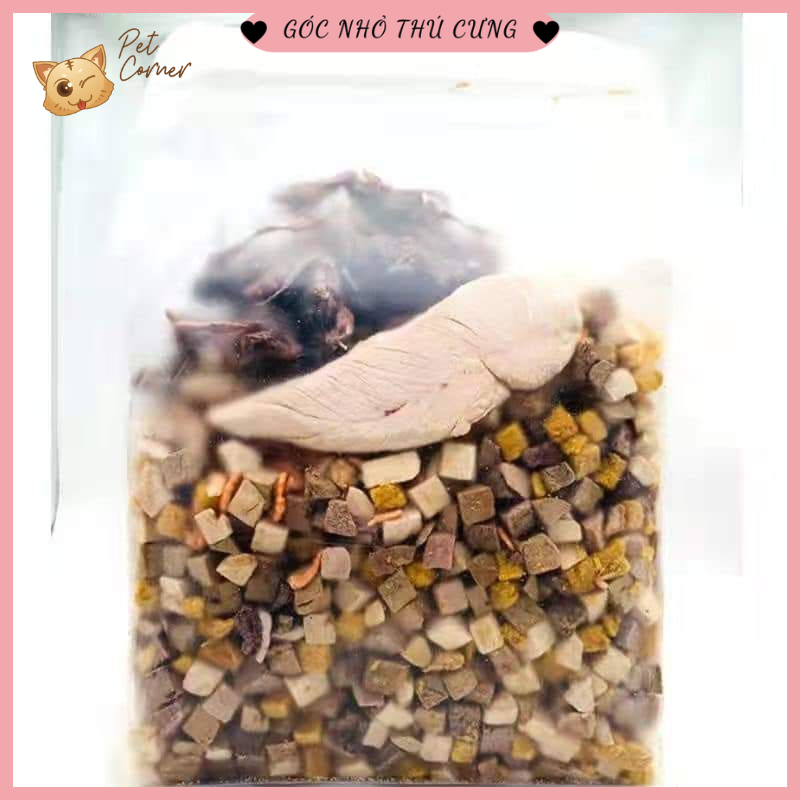 [500gr] Thức ăn sấy khô cho chó mèo (Túi thức ăn đông khô hỗn hợp cho thú cưng)