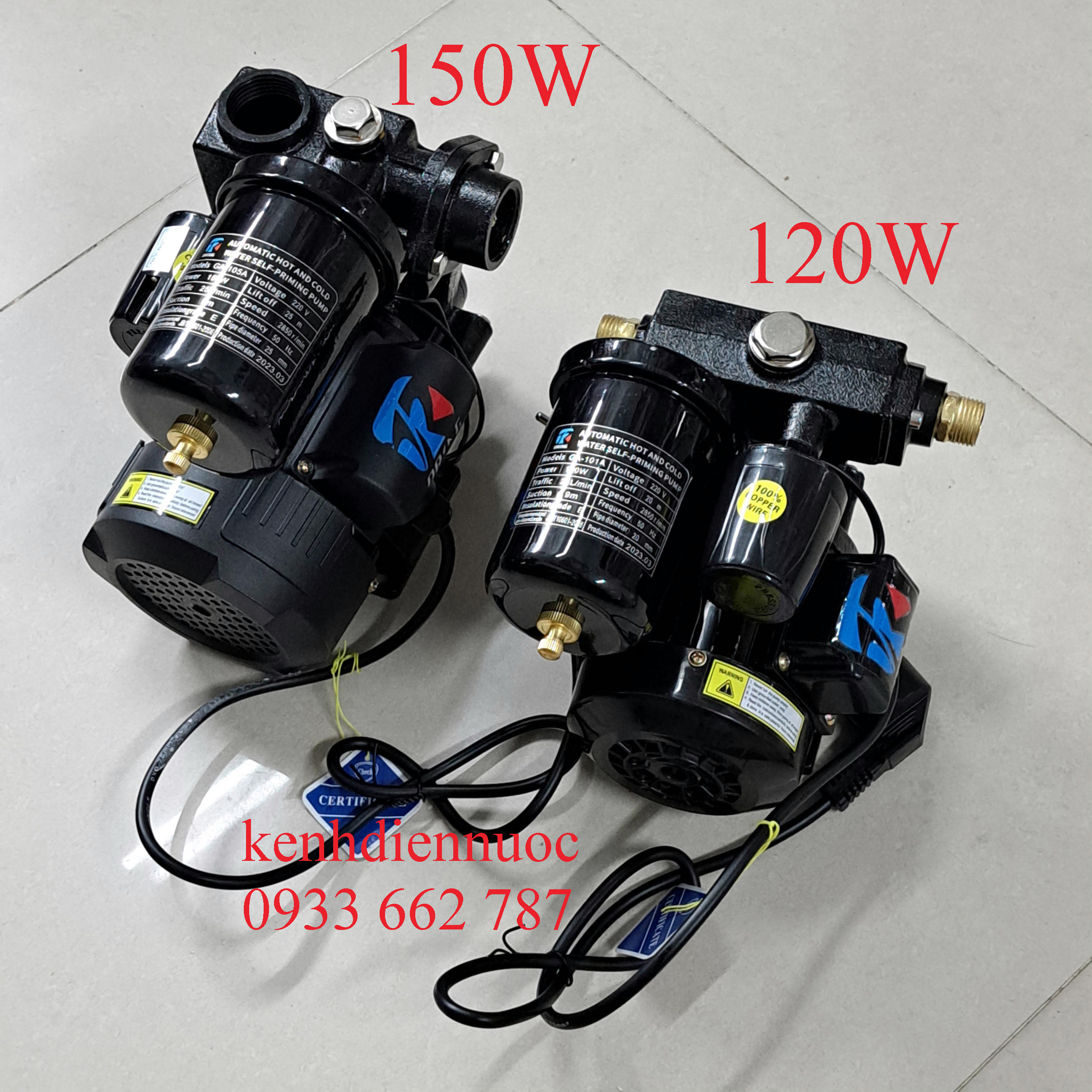 Bơm tăng áp tự động 120W, 150W