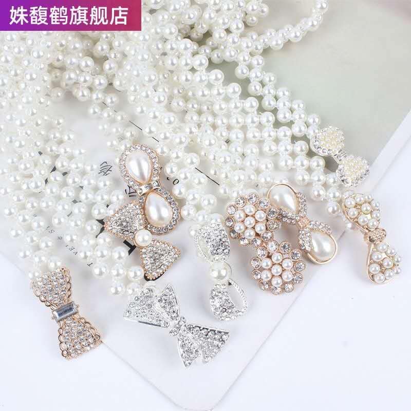 DÂY ĐAI LƯNG NGỌC TRAI TRẮNG ĐÍNH ĐÁ