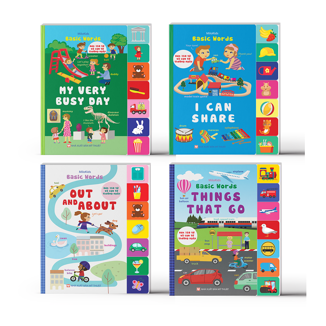 Sách: combo 4 cuốn basic words - hơn 150 từ và cụm từ thông thường