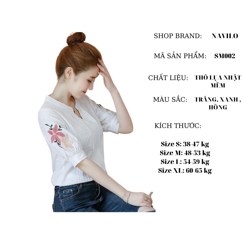 Áo sơ mi nữ  from rộng công sở kiểu đẹp NAVILO SM001