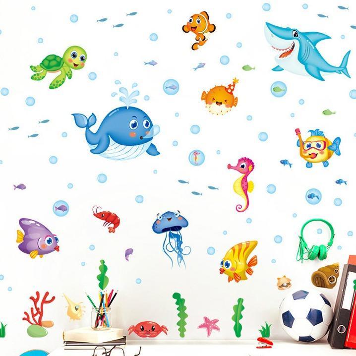 Decal dán tường Sticker Tranh Dán Tường - Động vật biển -XL7206-kiddecals
