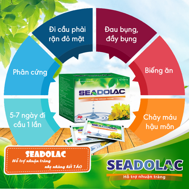 SEADOLAC GIẢM TÁO BÓN CHO TRẺ EM VÀ NGƯỜI LỚN hộp 30 gói/2g