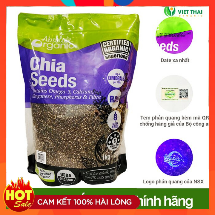 Hạt Chia [] Hạt Chia Úc Absolute Organic Mới  (1Kg) - Yêu Hạt