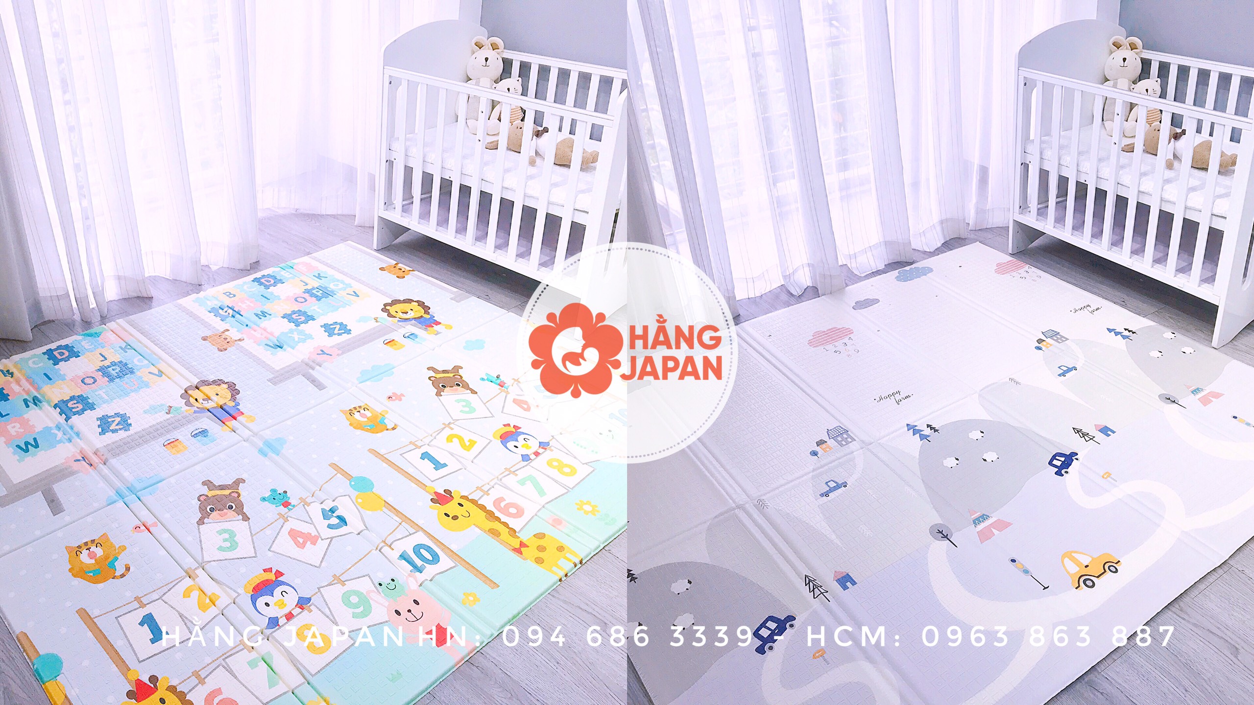 Thảm xốp Thảm gấp loại dày cho bé, gấp gọn Umoo  XPE