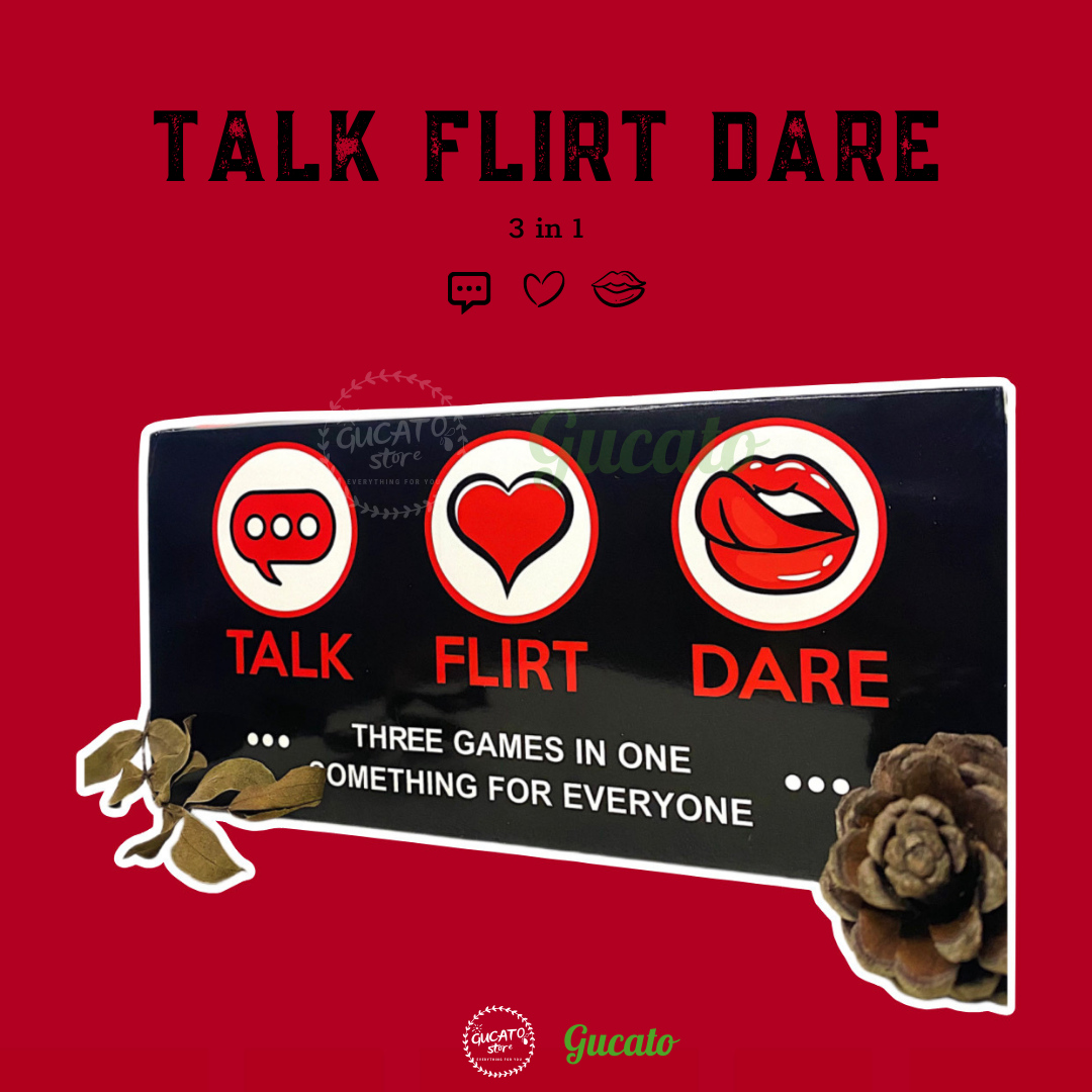 Board game Talk Flirt Dare - 3 in 1 games card set for dating or parties