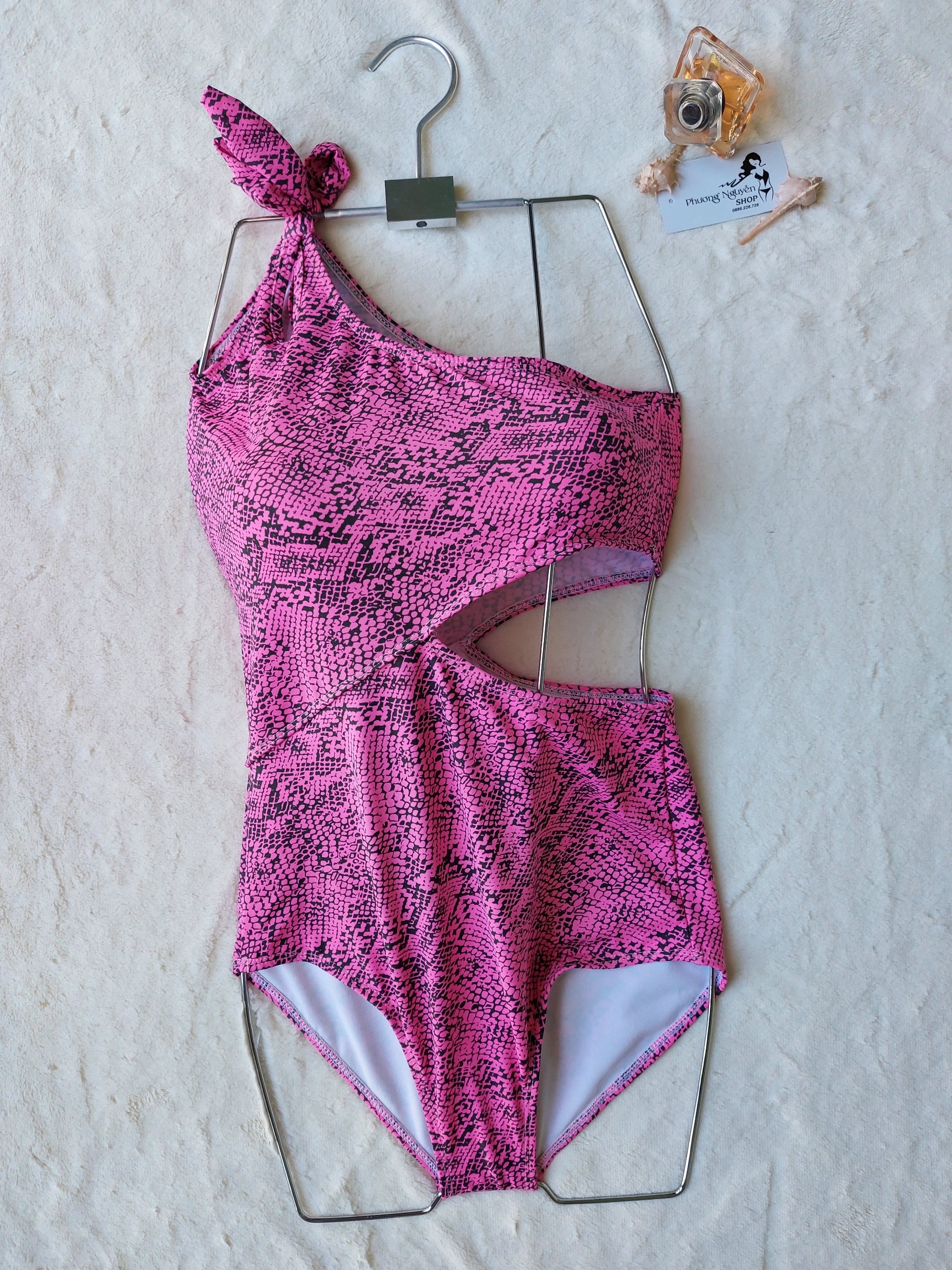 Đồ bơi nữ bikini khoét eo 1 mảnh liền thân lệch vai nhiều màu dễ mặc đi biển đẹp