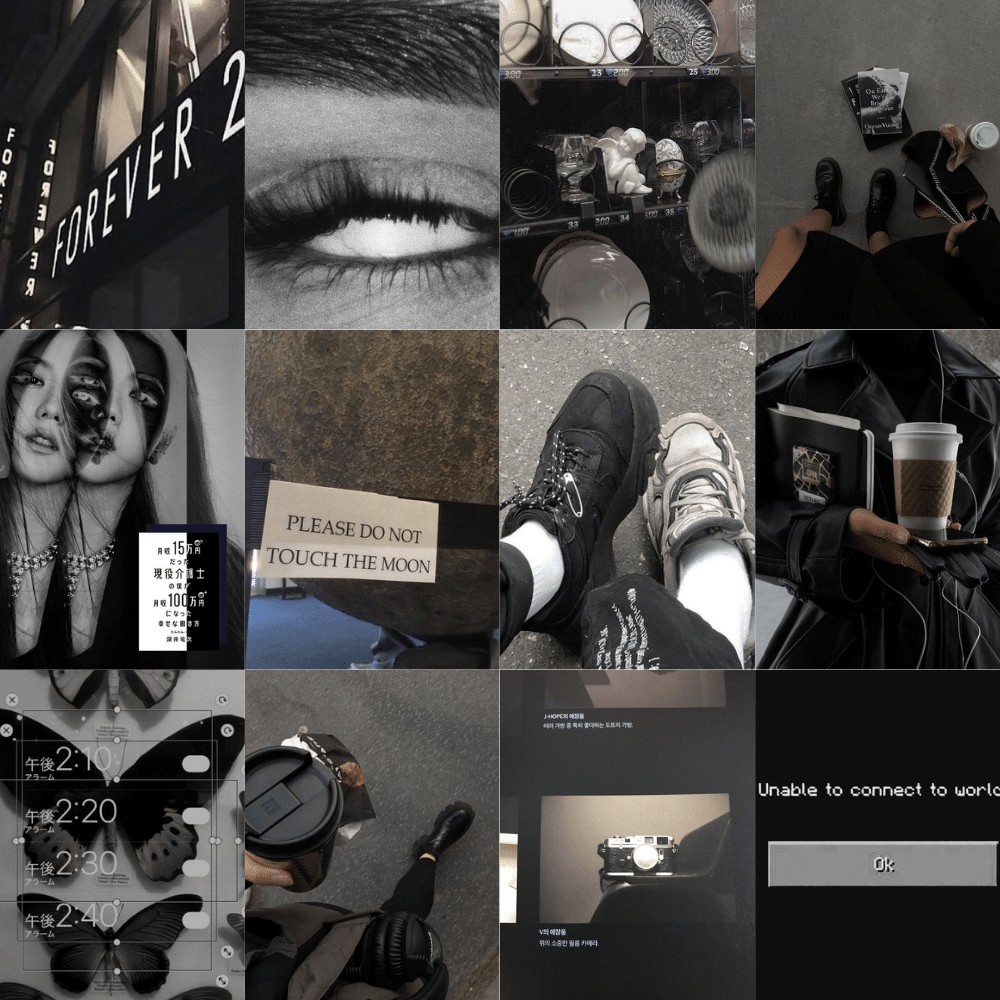 12 tấm Wall Collage dán tường trang trí phòng ngủ - theme void