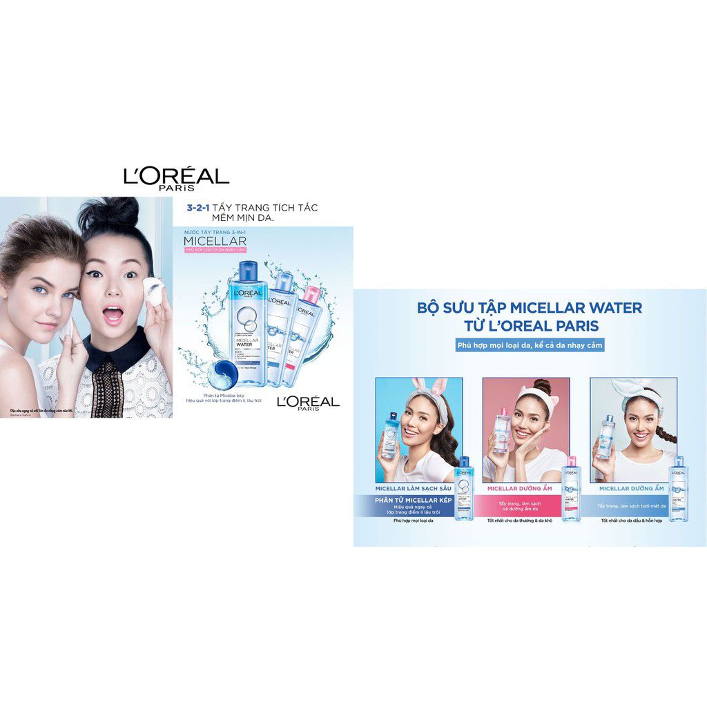 [HCM]Nước Tẩy Trang Loreal tươi mát sạch nhờn 400ml