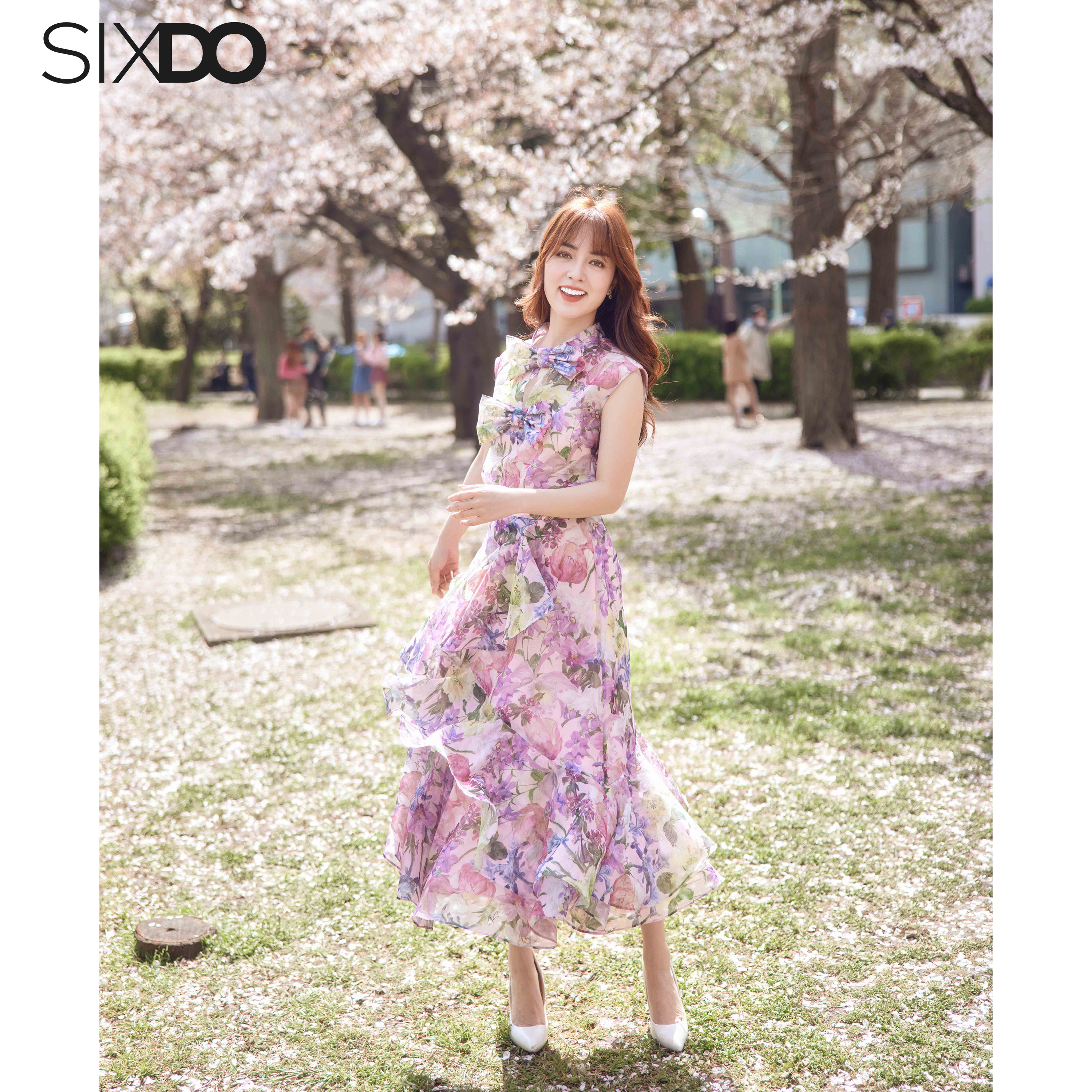 Chân váy tơ organza xếp tầng SIXDO