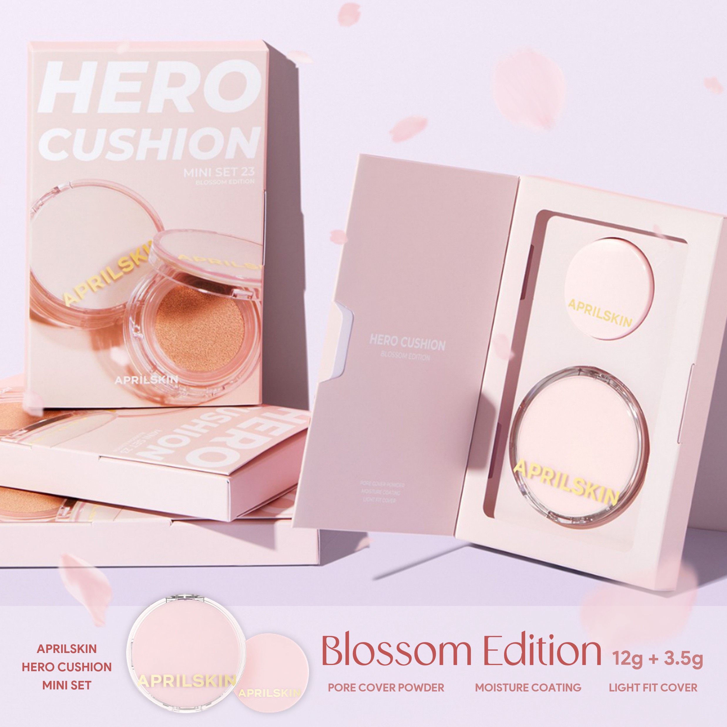 [Bản giới hạn] Set Phấn nước APRILSKIN Hero Blossom Mini Cushion Limited Edition (12g+3.5g)