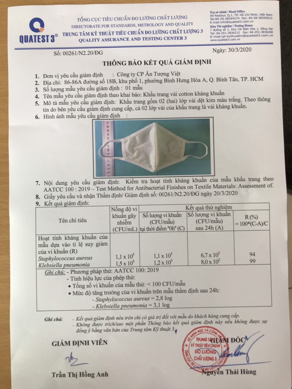 COMBO 5 KHẨU TRANG VẢI 2 LỚP KHÁNG KHUẨN