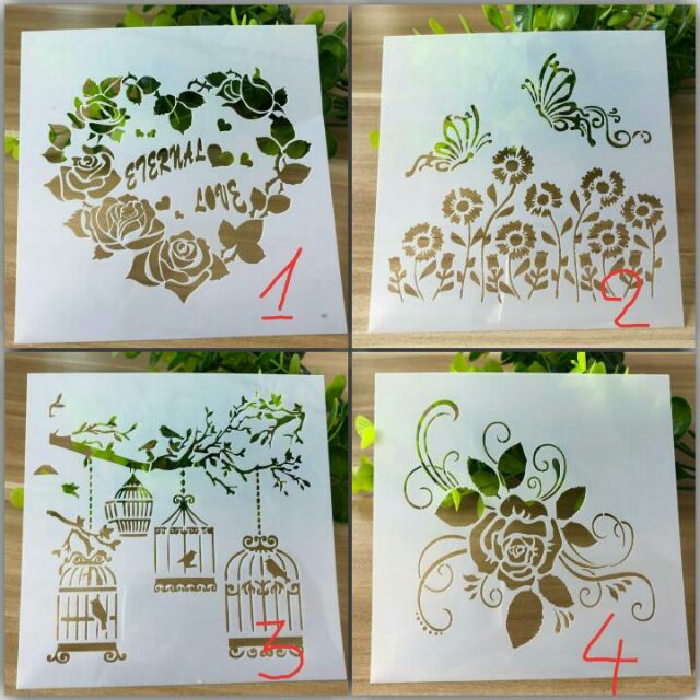 Khuôn Vẽ Mika Dẻo 13*13Cm (Chọn Mẫu)