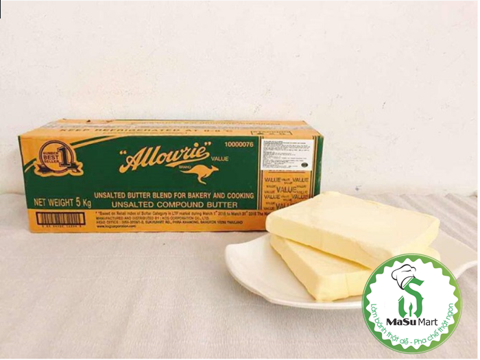 (*Lưu ý: Hàng Đông Lạnh Chỉ Ship Hỏa Tốc-express instant delivery only)Bơ Lạt Allowrie Thái Lan - Bơ Thực Vật