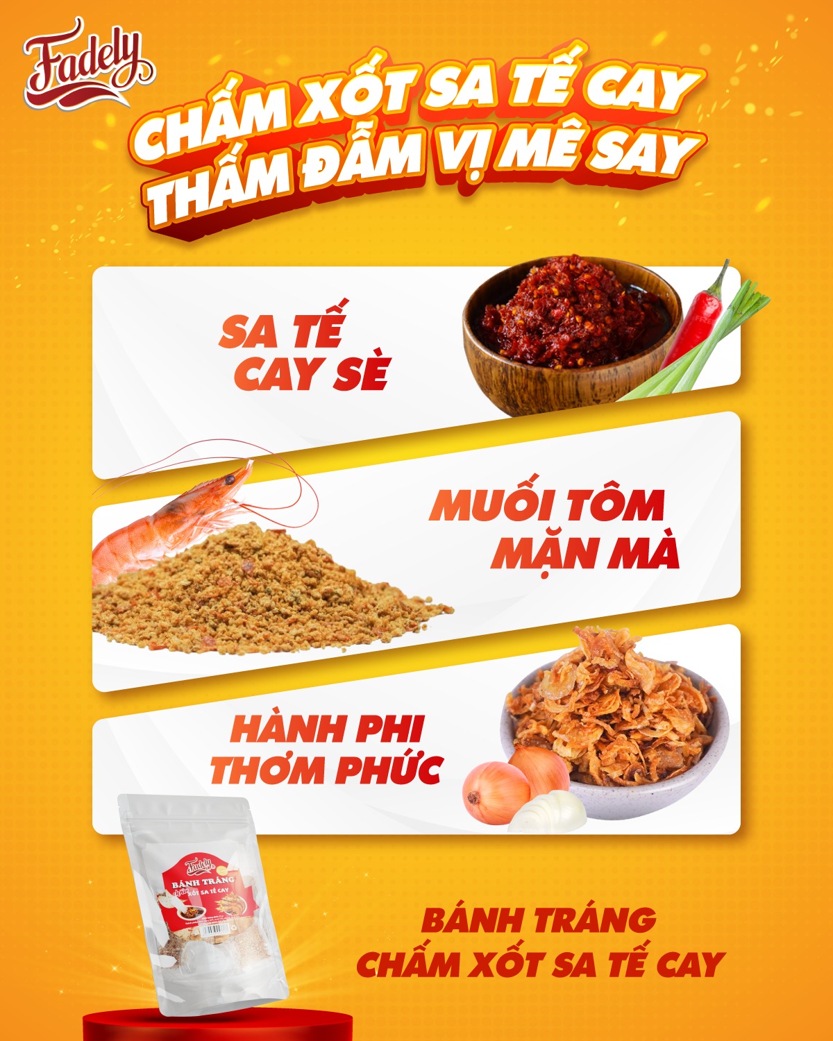 Bánh Tráng Chấm Xốt Sa Tế Cay Fadely (72g)
