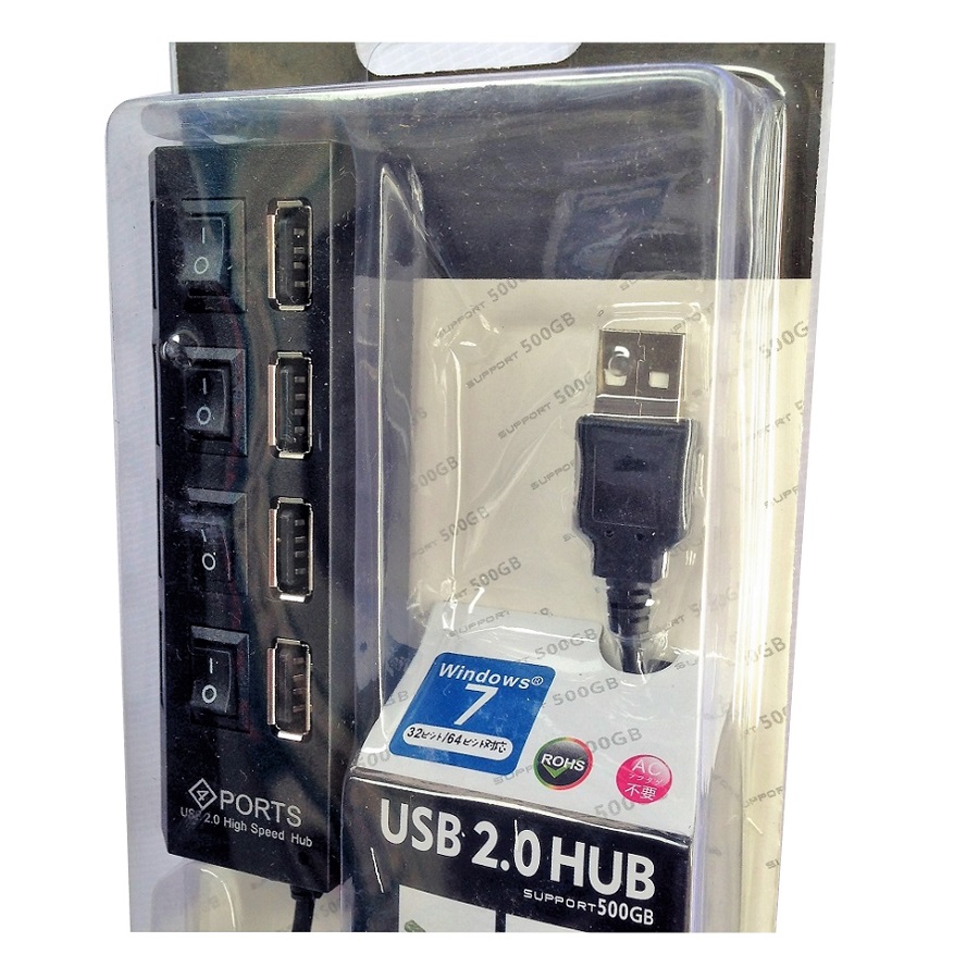 Hub Chia Cổng USB Từ 1 Ra 4 Có Công Tắc